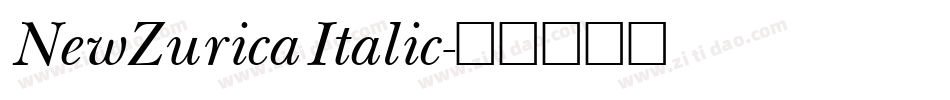 NewZurica Italic字体转换